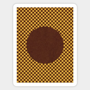 Brown and Yellow Checkered Design Magnet